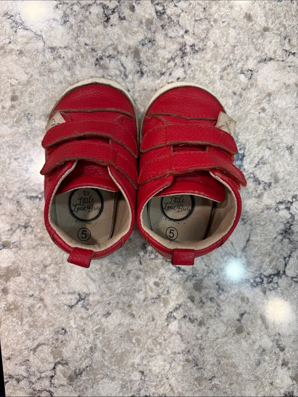 Red Baby Toddler Walker Leather Low Top Barefoot Sneaker Shoe - Little Love Bug